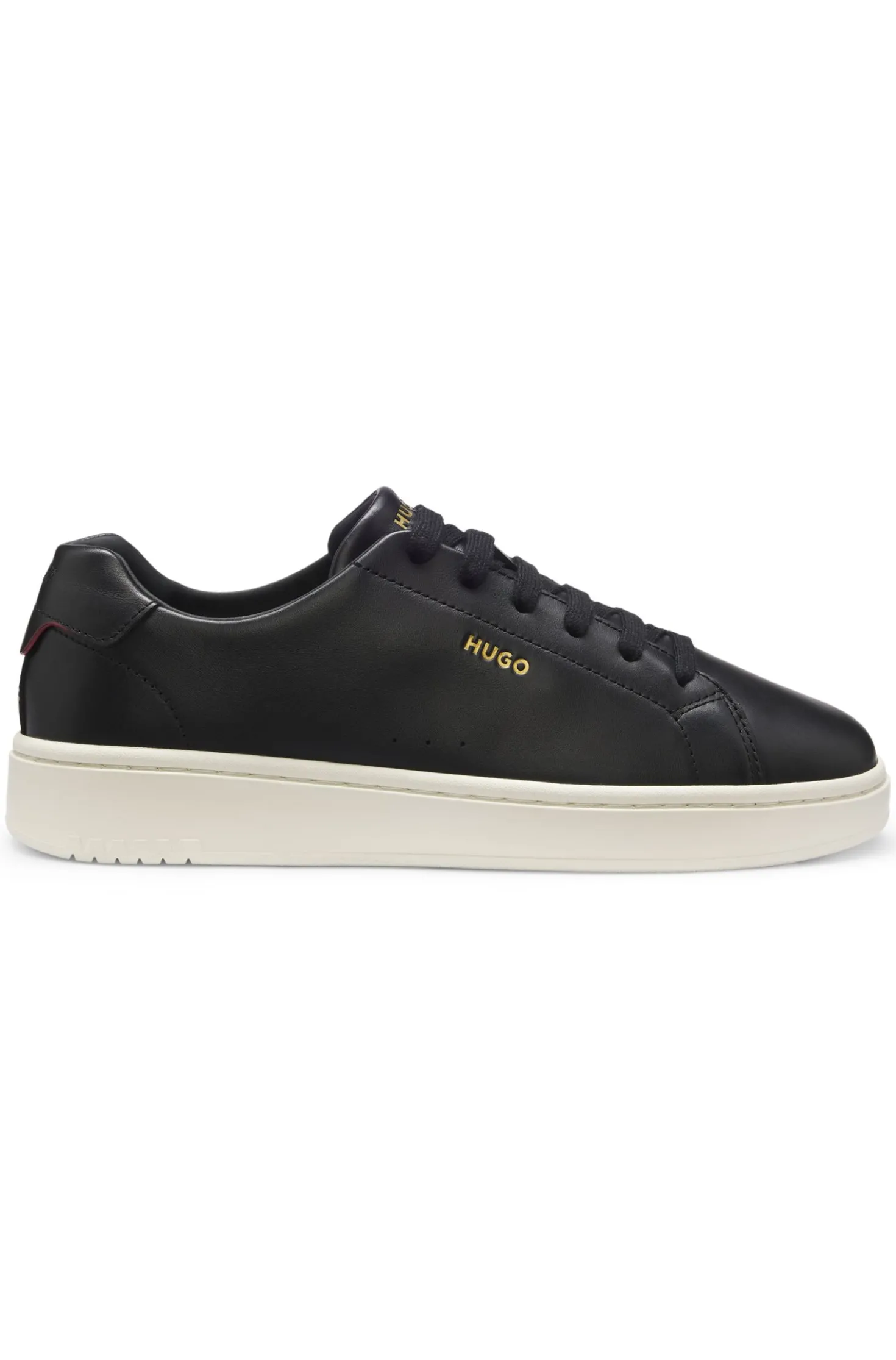 Nappa-leather trainers with gold-tone logo