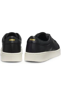 Nappa-leather trainers with gold-tone logo