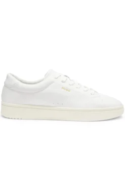 Nappa-leather trainers with gold-tone logo