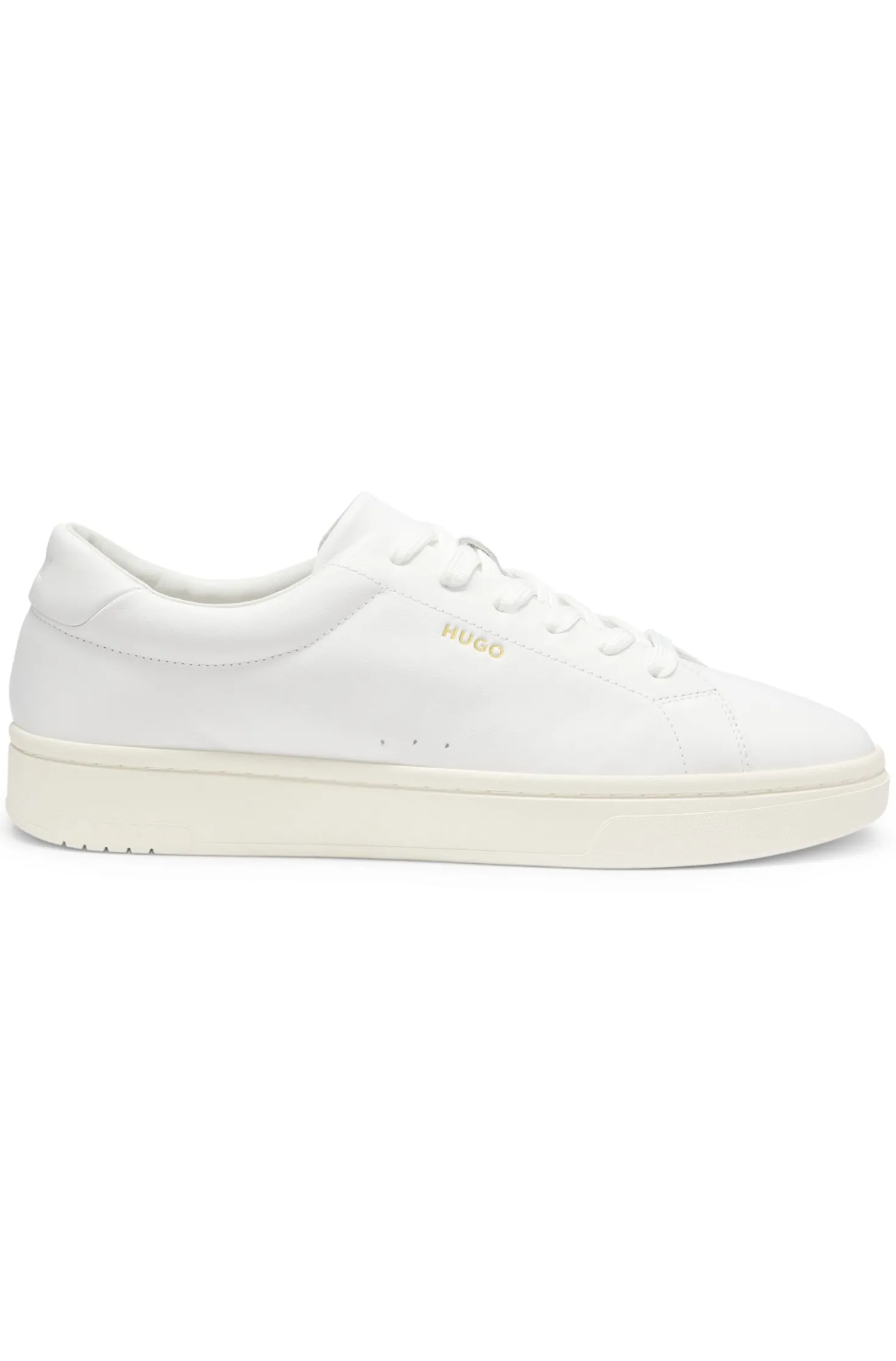 Nappa-leather trainers with gold-tone logo