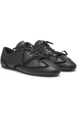 Nappa-leather trainers with suede trims