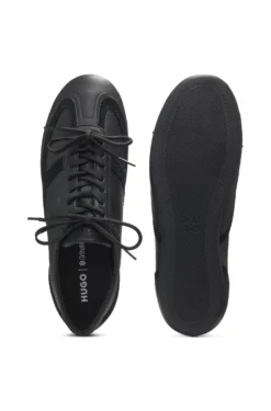 Nappa-leather trainers with suede trims