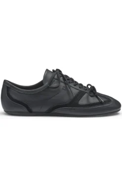Nappa-leather trainers with suede trims
