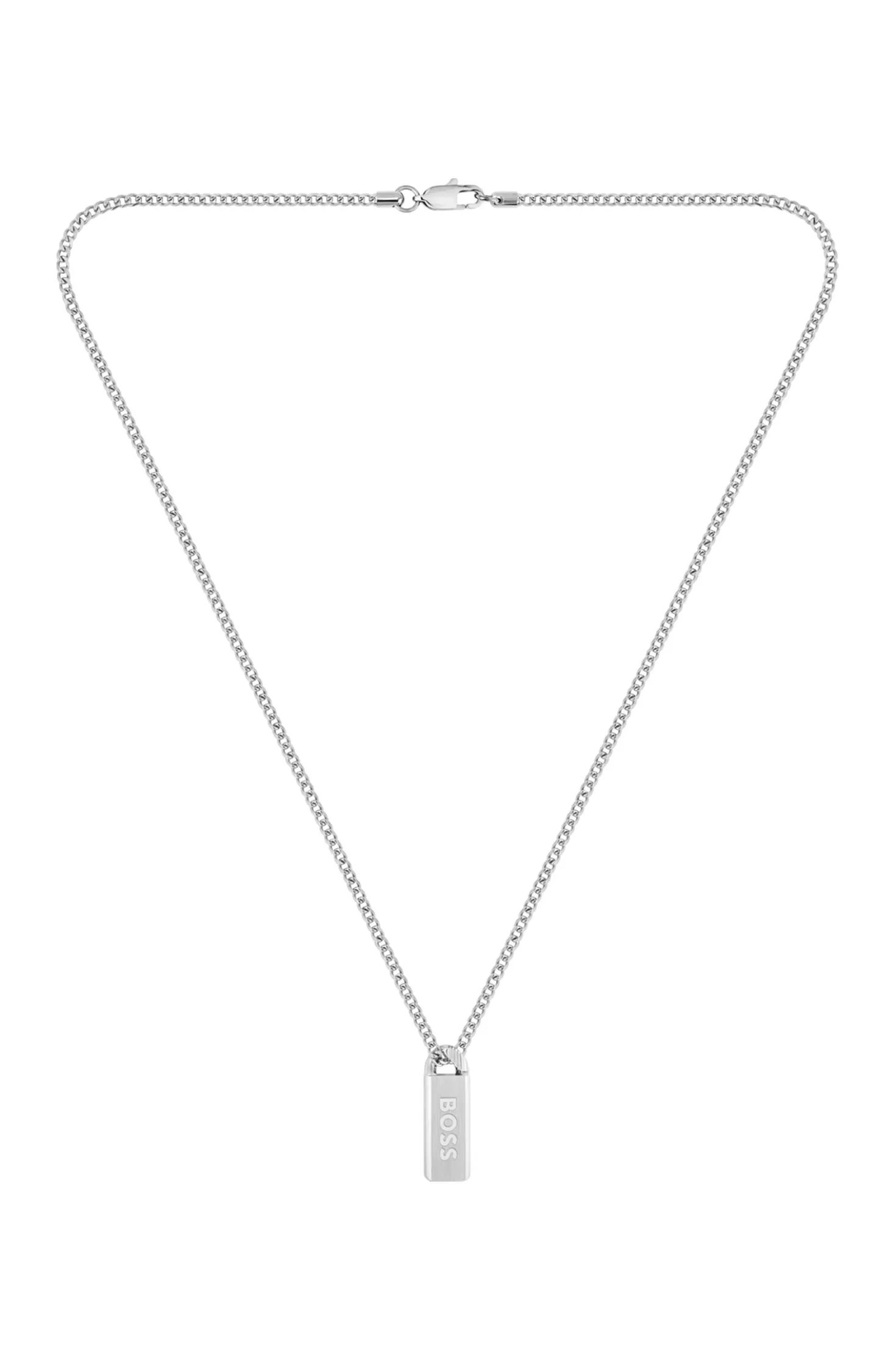 Necklace with logo plate