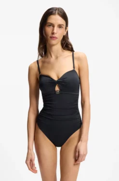 One-piece swimsuit with Double B monogram