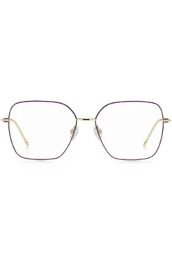 Optical frames in gold-tone steel with purple details