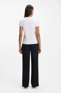Organic-cotton slim-fit T-shirt with contrast logo