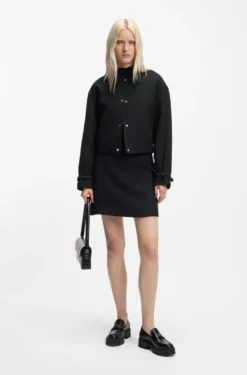 Oversized-fit blazer in bouclé fabric