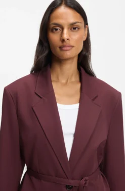 Oversized-fit blazer with belt