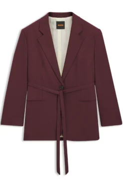 Oversized-fit blazer with belt