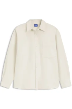 Oversized-fit blouse in cotton twill