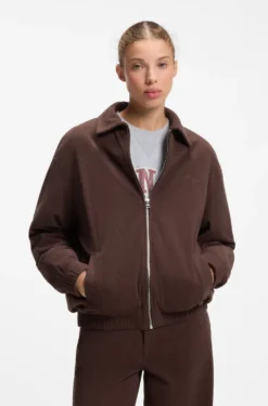 Oversized-fit corduroy jacket with script logo