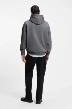 Oversized-fit hoodie in cotton terry with reflective logo