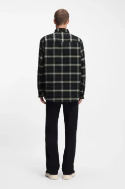 Oversized-fit overshirt in checked cotton twill