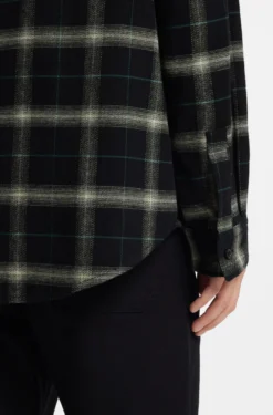 Oversized-fit overshirt in checked cotton twill