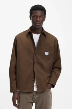 Oversized-fit overshirt in cotton canvas