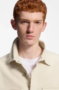 Oversized-fit overshirt in ecru denim