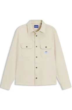 Oversized-fit overshirt in ecru denim