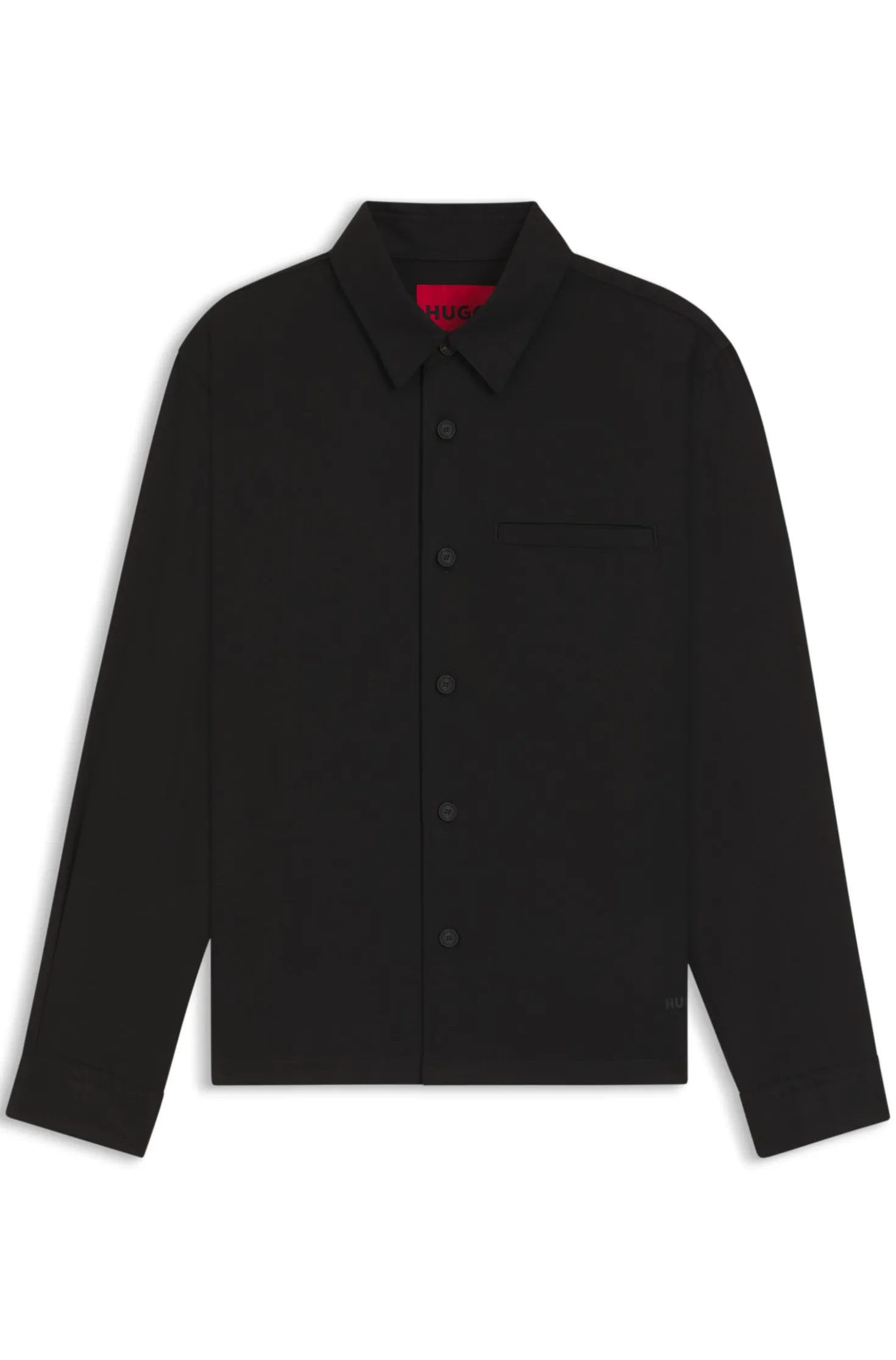 Oversized-fit overshirt in soft twill with side pockets