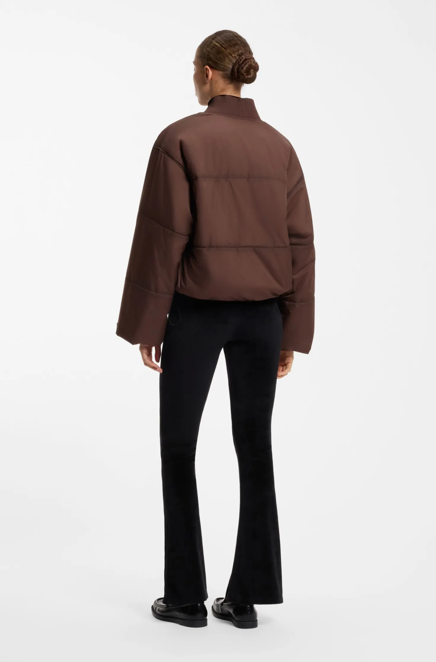 Oversized-fit padded jacket with seam details