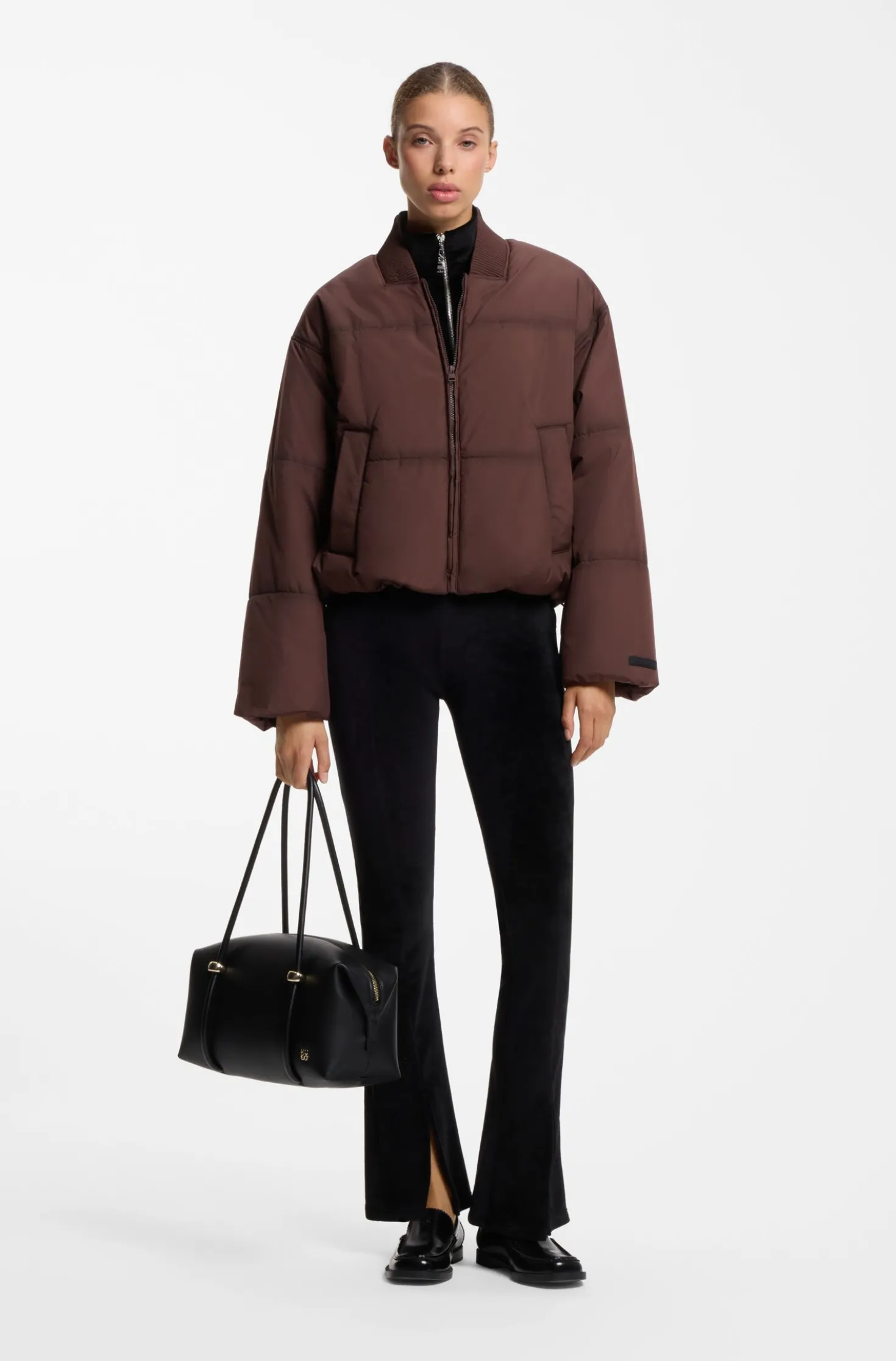 Oversized-fit padded jacket with seam details