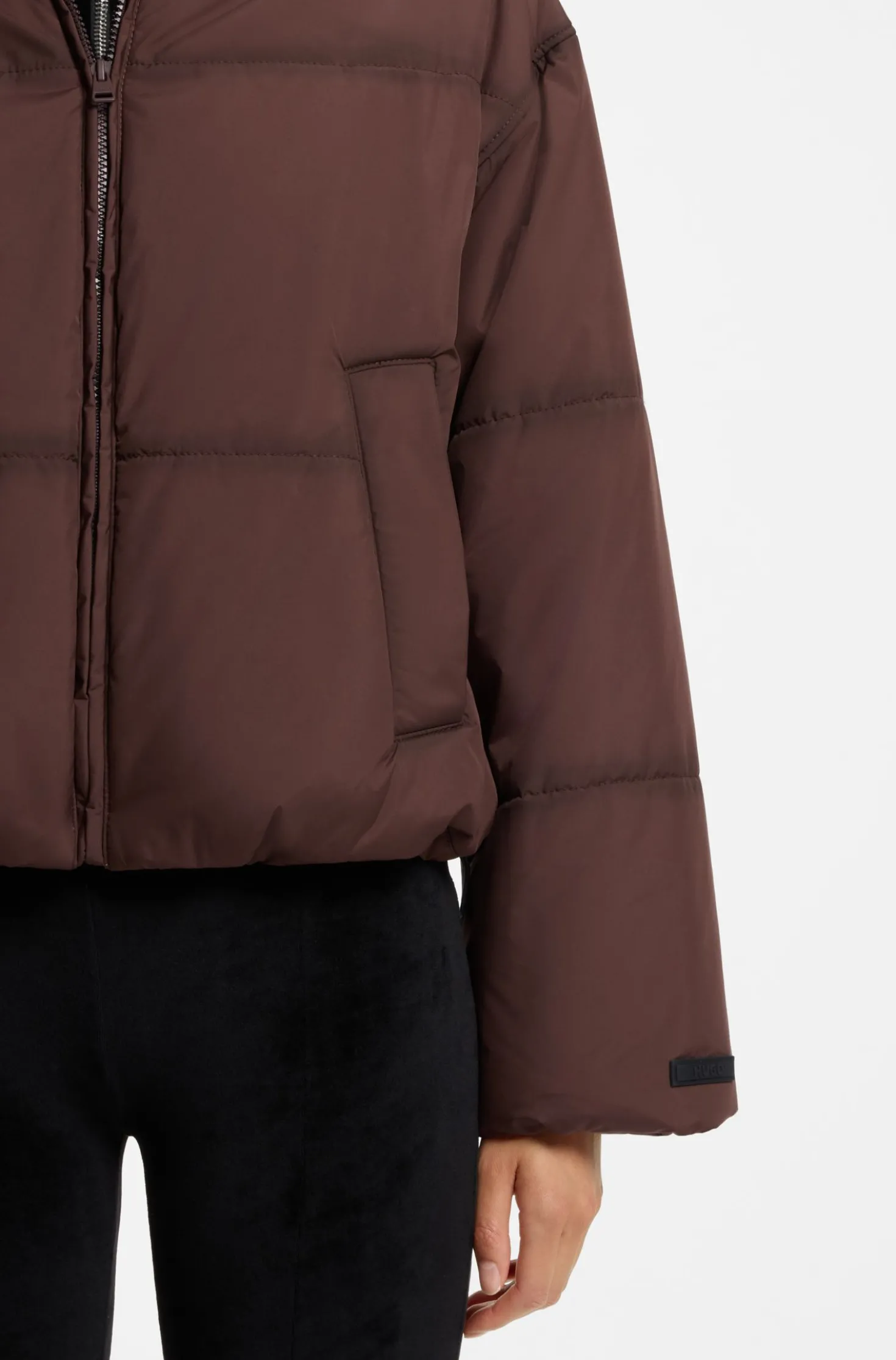Oversized-fit padded jacket with seam details