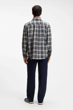 Oversized-fit shirt in checked cotton