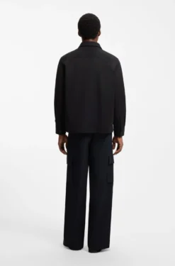 Oversized-fit shirt in cotton with flap chest pockets