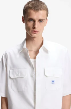 Oversized-fit shirt in cotton twill