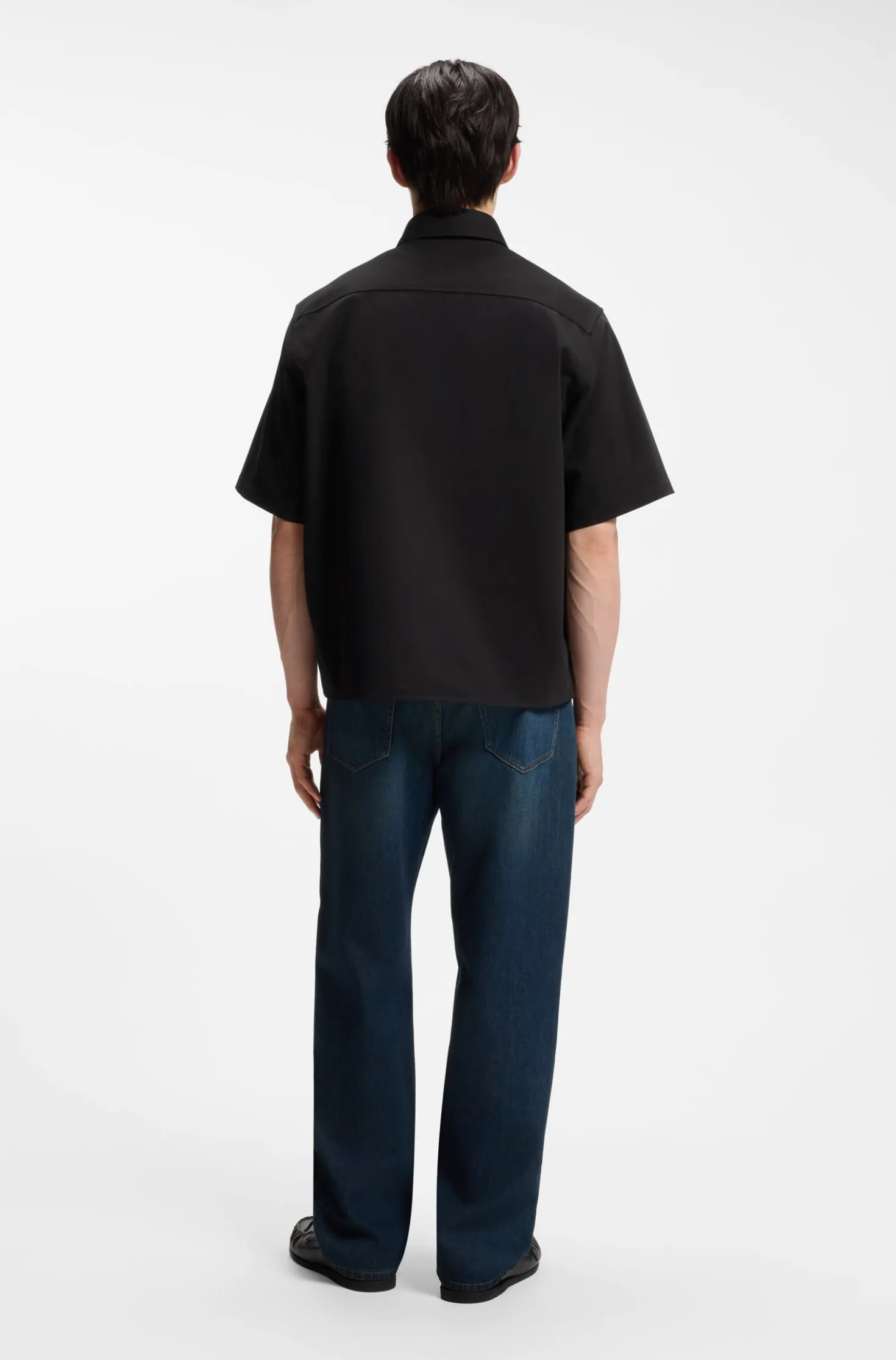Oversized-fit shirt in cotton twill