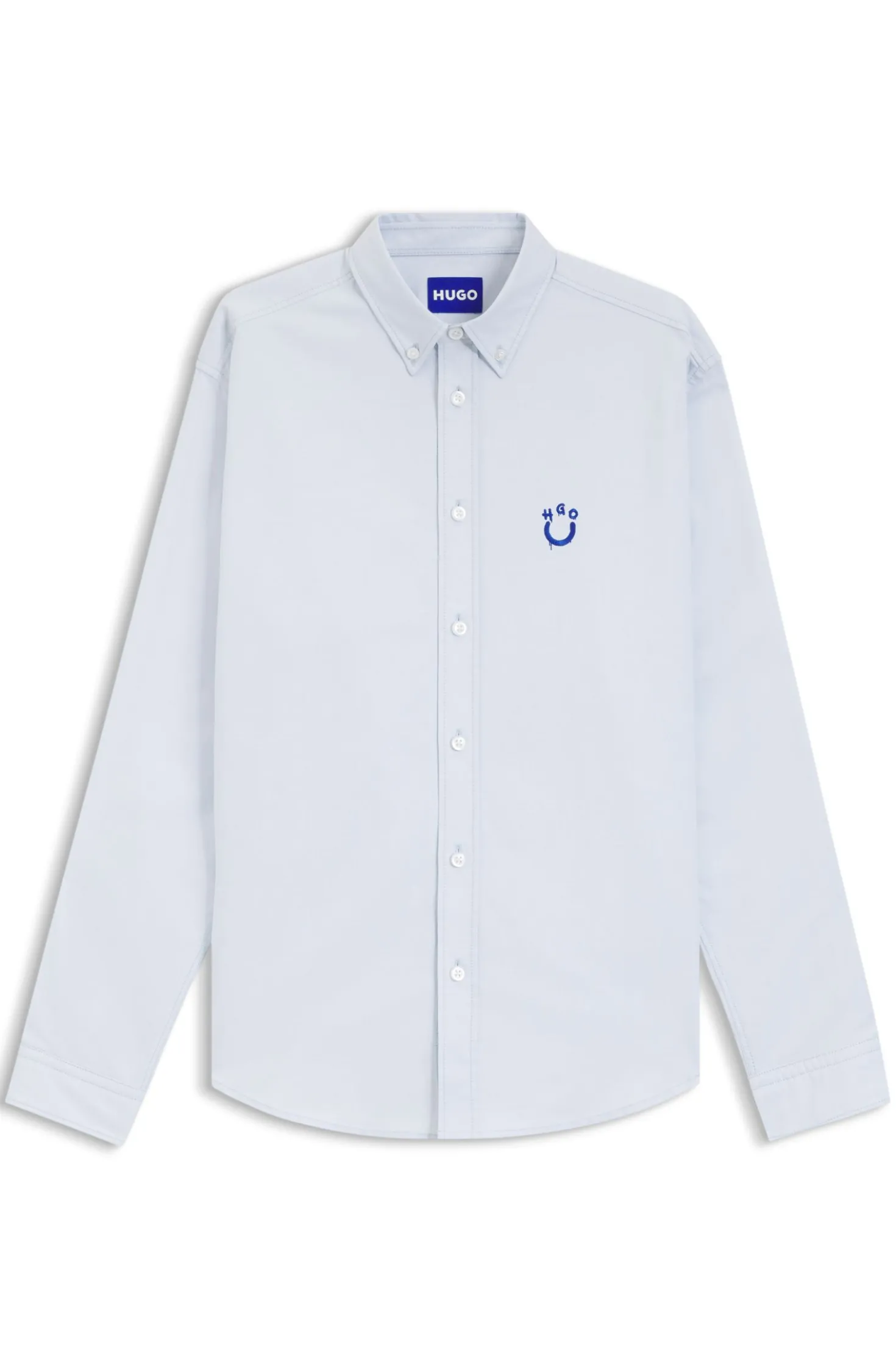 Oversized-fit shirt in Oxford cotton with logo embroidery