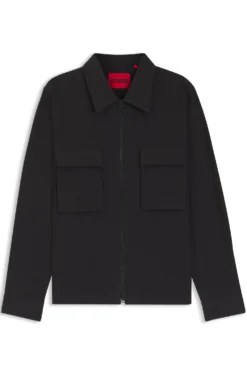 Oversized-fit shirt in stretch-cotton seersucker