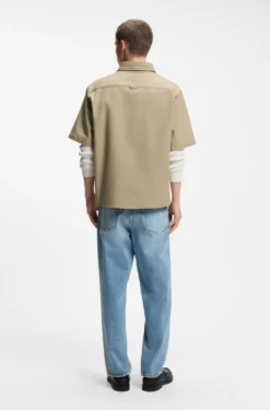 Oversized-fit shirt in stretch cotton