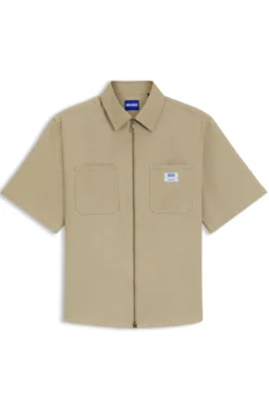 Oversized-fit shirt in stretch cotton