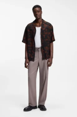 Oversized-fit shirt with digital print