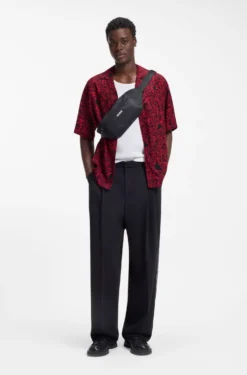 Oversized-fit shirt with digital print