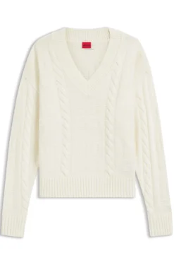 Oversized-fit sweater with cable knit