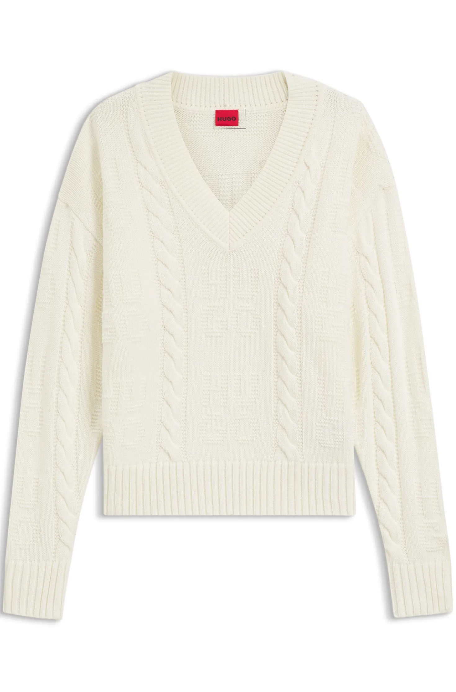 Oversized-fit sweater with cable knit