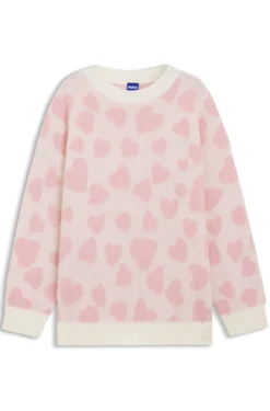 Oversized-fit sweater with heart jacquard
