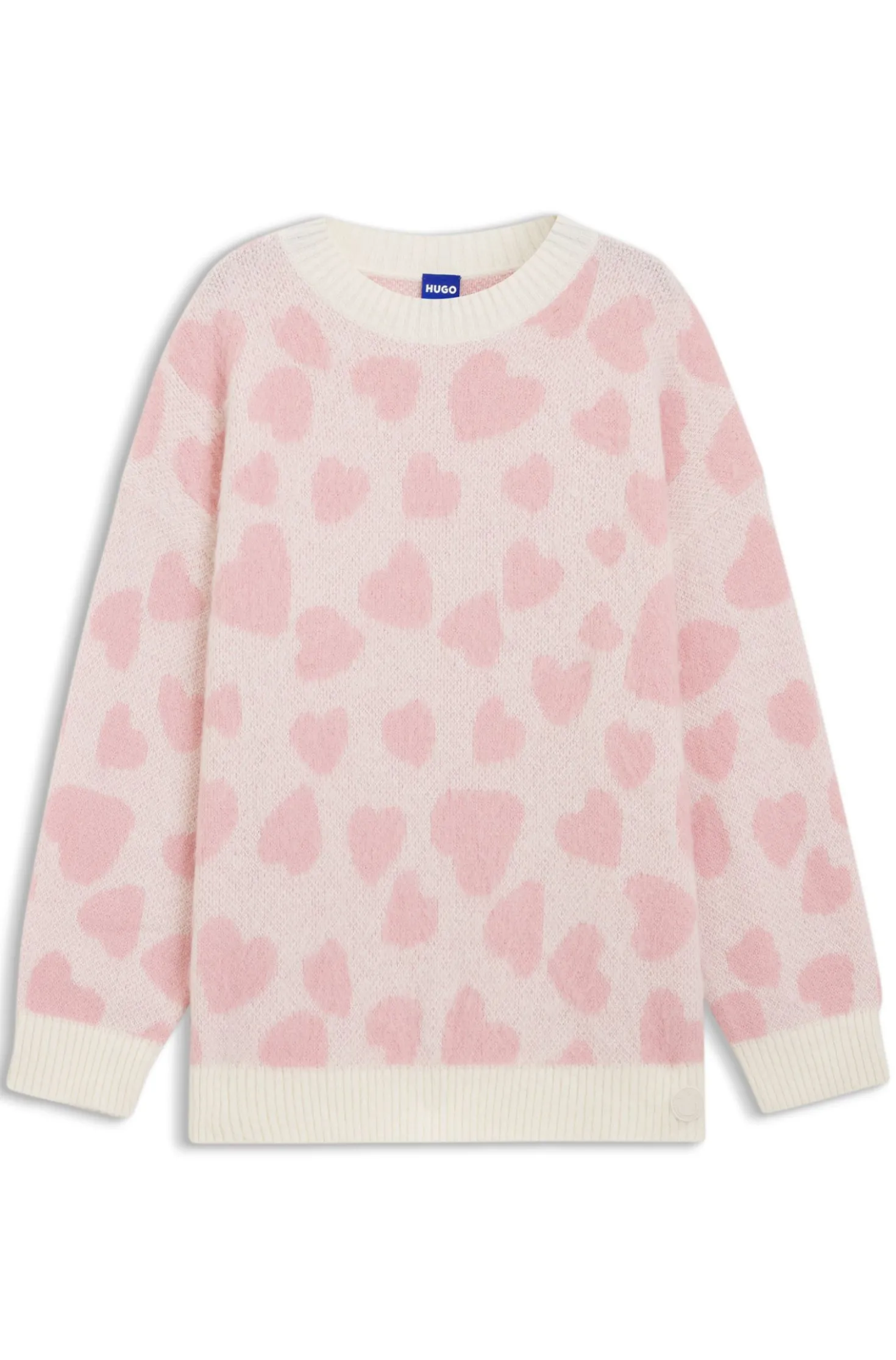 Oversized-fit sweater with heart jacquard