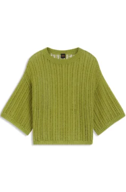 Oversized-fit sweater with open knit
