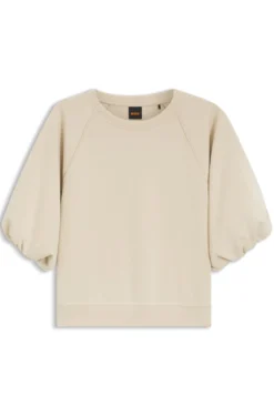 Oversized-fit sweatshirt with short balloon sleeves