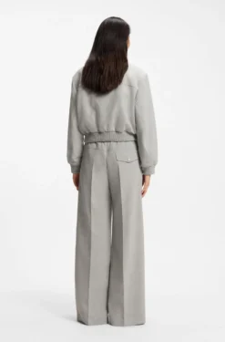 Oversized-fit trousers in melange stretch twill