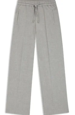 Oversized-fit trousers in melange stretch twill