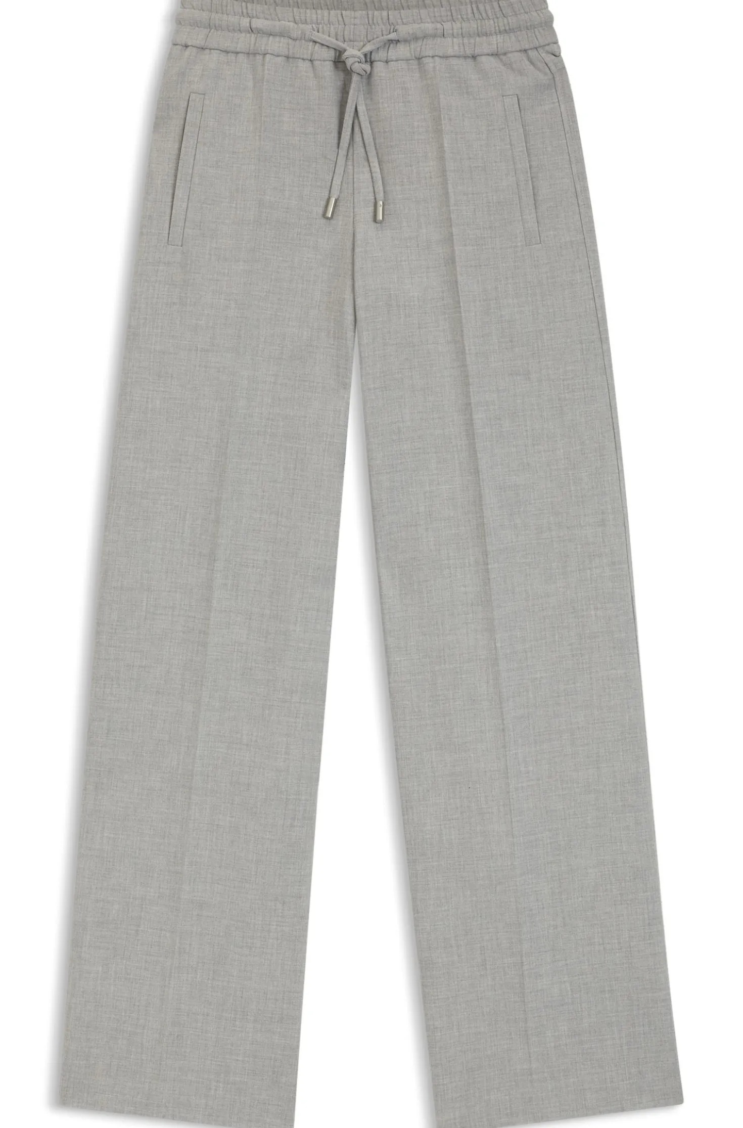 Oversized-fit trousers in melange stretch twill