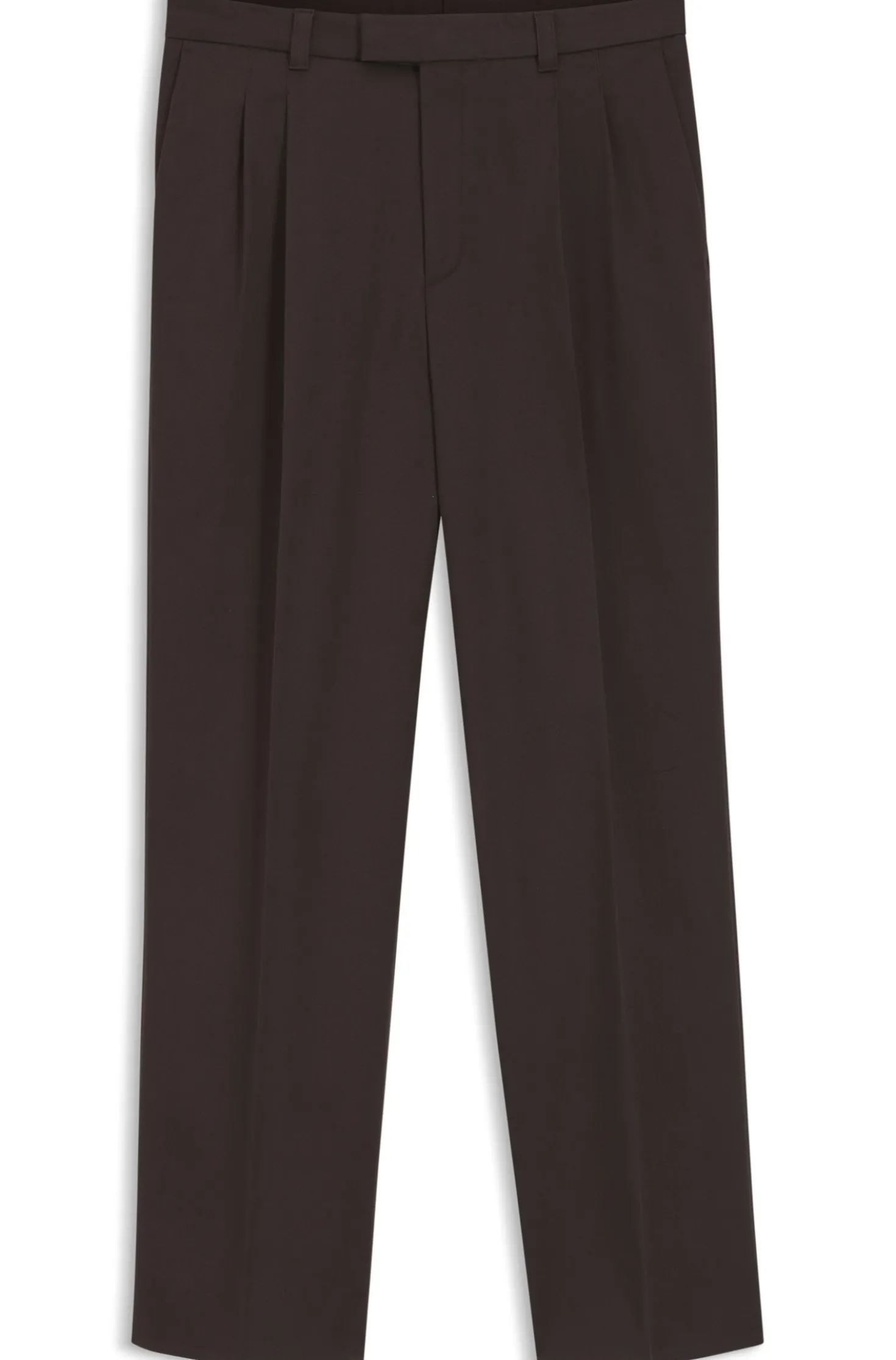 Oversized-fit trousers in stretch cotton with double pleats
