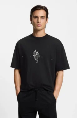 Oversized-fit T-shirt in cotton jersey with graphic artwork