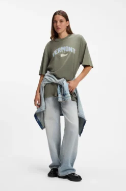 Oversized-fit T-shirt in cotton with graphic print