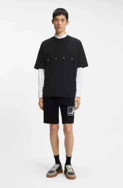 Oversize-fit cotton T-shirt with bold printed logo