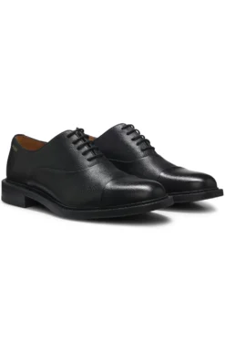 Oxford shoes in grained leather with cap toe